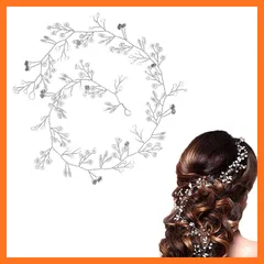 【新品】 ZHEJIA 髪飾り ヘッドドレス ウェディング ヘアアクセサリー 結婚式 カチューシャ パール ラインストーンヘアバンド 髪留め 女の子 ヘッドドレス 子供 花嫁 花冠 クラウン フラワー ヘアバンド パーティー 発表会 入学式 卒業式 シルバ 1