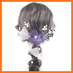 【新品】 [NANA手作り]髪飾り 造花 リボン パールビーズ 成人式 結婚式 卒業式 入学式 夏祭り 花火大会 浴衣 七五三 振袖 1