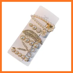 【新品】 【BEAUTY PLAYER】ヘアクリップ パール ヘアピン おしゃれ 女の子 髪飾り ガールズ 髪留め 一字型ピン ダッククリップ 入学式 卒業式 結婚式 (羽型6個) 0