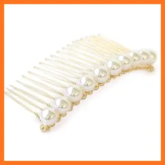 【新品】 [ジュエルボックス] JewelVOX ヘアアクセサリー レディース パール ライン シンプル 夜会巻コーム 大人 おしゃれ ゴールド 選択 1