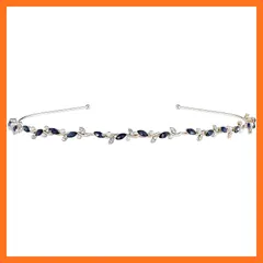 【新品】 クリスタル カチューシャ ヘッドバンド 髪飾り 結婚式 卒業式 パーティー お呼ばれ ヘアアクセサリー ブルーラインストーン パール 小枝モチーフ 痛くない 高弾力合金製 ヘッドドレス 0