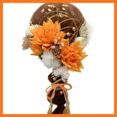 【新品】 [SOMILA] 【3色展開】成人式 髪飾り 卒業式 髪飾り 和装 振り袖 着物 和風 結婚式 七五三 水引 和玉 ドライフラワー 造花飾り ヘアーアクセサリー かすみ草 金箔 人気 和服 袴 花 浴衣 （XTS006） (オレンジ) 0