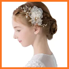 【新品】 ヘアアクセサリー 髪飾り ボックス入り 発表会 結婚式 [ARCADY] 子供 大人も使える 職人の手作り ヘッドドレス (シフォンフラワー) 1