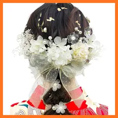 【新品】 Baramoly髪飾り 成人式 リボン 髪飾り 卒業式 パール かすみ草 浴衣 小花 振袖 袴 振袖 結婚式 金箔 和装小物 レディース YK004 0