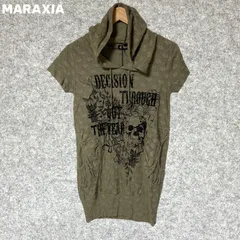 MARAXIA フード付き Y2K ロング丈Tシャツ オリーブグリーン Mサイズ