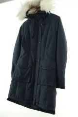 W(S-M) adidas ダウン アウター ジャケット Long ダックダウン ネイビー 暖かい-16430