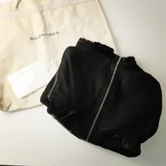 美品 JPタグ バレンシアガ BALENCIAGA 393363 リバーシブルムートン レザージャケット F36 ブラック┃ブルゾン 羊革【2400014574487】のサムネイル