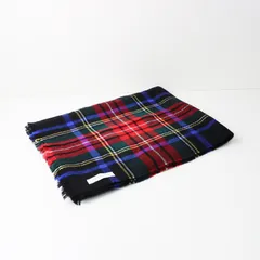 スコットランド製 ジョンストンズ Johnstons of Elgin カシミヤ100% 大判ストール ブラックスチュワート┃チェック【2400014709780】