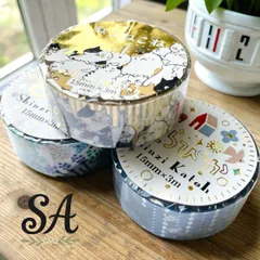 ⭐匿名配送【 金銀ホログラム猫　3個セット 】 日本製 猫 きらぴかマスキングテープ シルバー／ゴールド 箔押し 第3弾 ねこねこね 宮沢賢治 子猫 花 Shinzi Katoh シンジ カトウ マスキングテープ