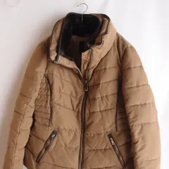 【美品】ZARA BASIC ザラ ダウンジャケット リアルファー フード ブラウン