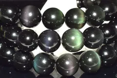 シックな輝き レインボーオブシディアン　14mm　ブレスレット 1個売り パワーストーン 天然石 _BG6197-14