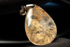 【１点物】シルバー925◇希少 デンドリティックローズクォーツ　29x22mm　ドロップ ペンダントトップ パワーストーン 天然石 _PC7696