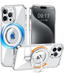 ★iPhone 13Pro Max 用 ケース 縦横両対応 リング 【多機能360度回転スタンド】MagSafe対応 ワイヤレス充電対応 半透明マット スマホケース 米軍規格 耐衝撃 カメラレンズ保護 車載ホルダー対応 6.7