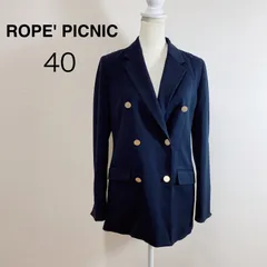 ROPE' PICNIC レディハンサムシリーズ 金ボタン ミドル丈ジャケット ネイビー ジャケット テーラードジャケット ブレザー レトロ オフィスカジュアル レディース 40
