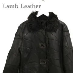 羊革 ラムレザー ジャケット 27064 パッチワーク風 M-L ダークブラウン レディース ファッション