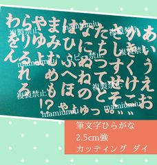 1文字3cm筆文字名字漢字⑧⑨⑩11.12セット♡カッティング ダイ - メルカリ