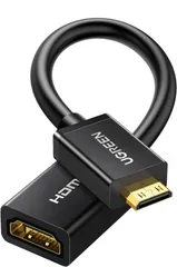 ★UGREEN mini hdmi to hdmi 変換アダプター hdmi ケーブル ハイスピード ミニ Mini オスメス 延長 22cm