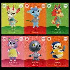 どうぶつの森 amiiboカード 第5弾 人気6枚セット（よしの・レム・モニカ他）