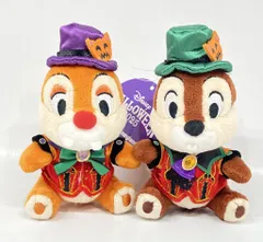 東京ディズニーランド ぬいぐるみバッジ DISNEY HALLOWEEN チップ&デール(緑紫帽子)/The Villains Halloween Into the Frenz 2025