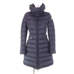 良品★MONCLER モンクレール 19-20AW FLAMMETTE フード・ロゴワッペン付 ZIP UP ダウンコート ダウンジャケット ネイビー 0 正規品 良品☆MONCLER モンクレール 19-20AW FLAMMETTE フード・ロゴワッペン