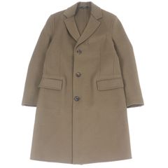 極美品□HERMES エルメス 19AW カシミヤ100％ ロングコート チェスターコート ブラウン 48 ハンガー付き イタリア製 正規品 メンズ