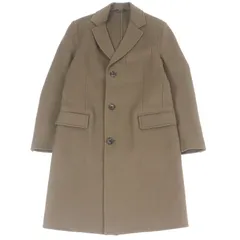 極美品□HERMES エルメス 19AW カシミヤ100％ ロングコート チェスターコート ブラウン 48 ハンガー付き イタリア製 正規品 メンズ