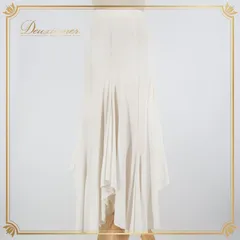 社交ダンス 衣装 スカート ホワイト系 チャコット Chacott 白 無地 シンプル レッスン 練習 明るい 伸縮 ストレッチ 日本製 かわいい アシンメトリー 上品 爽やか ダンス衣装 スタンダード オールホワイト