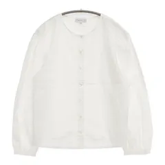 agnes b. ノーカラー コットン サイズ40 ブラウス シャツ ホワイト レディース アニエスベー【中古】5-1126M∞