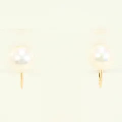 K18YG イヤリング clip-on earrings パール（真珠） 総重量約1.9g