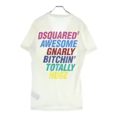 DSQUARED2 (ディースクエアード) マルチカラーランゲージ VネックTシャツ 半袖カットソー S74GD0198 ホワイト