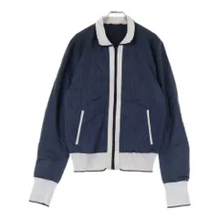 DOLCE & GABBANA (ドルチェアンドガッバーナ) ストライプ総柄 コットン ニット切り替え ジップアップ ジャケット ネイビー/グレー G9BI2T/FB6B0のサムネイル