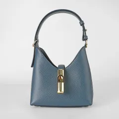 新品 フルラ FURLA ハンドバッグ イリデ HOBO BAG  グリージョブルー