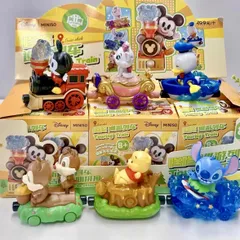 6種コンプリートセット MINISO ディズニー フィギュア Touring Train シリーズ アソートボックス ミニソ マリー スティッチ チップ デール プー ミッキー ドナルド 海外限定 汽車 電車 おもちゃ Disney