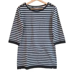 Burberry LONDON(バーバリーロンドン) 七分袖カットソー サイズ1 S レディース - グレー×黒 ボーダー