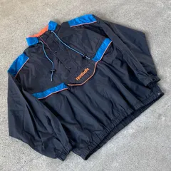 90's Reebok nylon anorak jacket. 古着　リーボック　ナイロンアノラック　トラックジャケット　ブラック　プルオーバー　黒　L