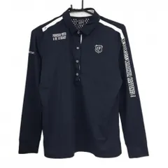 ゾーイ 長袖ポロシャツ ネイビー×白 肩タイン  レディース 1038(M) ゴルフウェア ZOY