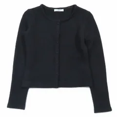 17AW ルネ Rene ニット セーター カーディガン 長袖 クルーネック ショート丈 カットソー 34 黒 ブラック 6742330/9 レディース