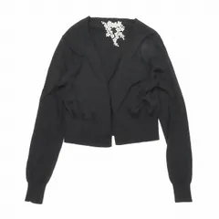 セタイチロウ setaichiro カーディガン 長袖 オープン ショート丈 カットソー 黒 ブラック/4YBA10 レディース