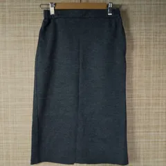 M1-02319【Women】UNIQLO(ユニクロ) ミディ丈 スカート (M) / グレー K