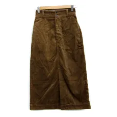 グローバルワーク GLOBAL WORK フレアスカート ロング丈 コーデュロイ スリット S ブラウン 茶色 /MS15