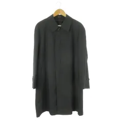 オンワード ONWARD ステンカラーコート 97 チャコール グレー 比翼仕立て ロング丈 総裏地 /CK3 ■GY99