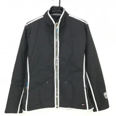 トミーヒルフィガー 中綿ジャケット 黒×白 裾ロゴ レディース XL ゴルフウェア Tommy Hilfiger Golf