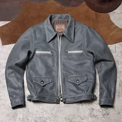 《新品未使用》ハートマン復刻ワークレザージャケット ハイウエスト本革ライダースジャケット ディープソフト牛革フライトジャケット (K)