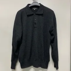 EF1210-4-2 カシミヤ100% メンズ 長袖ポロセーター Lサイズ 上質ニット INTERNATIONAL製品