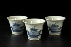 平安 三浦竹泉造 大明成化年製款 染付 煎茶碗 三客 V R4643 - メルカリ