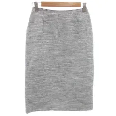 シップス SHIPS タグ付き ロングスカート ツイード タイト 36 ホワイト 白 ネイビー 紺 /IU