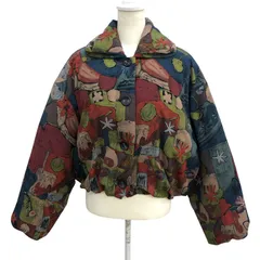 ZM1668【美品】B.L.T ビーエルティ— レディース総柄中綿ジャケット ボックスシルエット 軽量 ビッグボタン