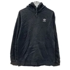 adidas ロゴスウェット パーカー S ブラック アディダス プルオーバー フーディー 刺繍ワンポイント 無地スウェット 秋物 a712-5744