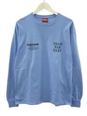 ハイドアンドシーク HIDE and SEEK  TEAM FAR EAST L/S TEE プリント ロンT M 水色 長袖 カットソー トップスのサムネイル