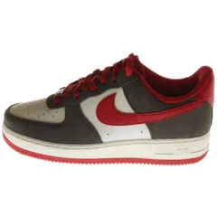 NIKE (ナイキ) AIR FORCE 1 07 LV8 BAROQUE BROWN エアフォース1 07 LV8 バロックブラウン ローカットスニーカー ホワイト/ブラウン/レッド US8/26cm FQ8714-201